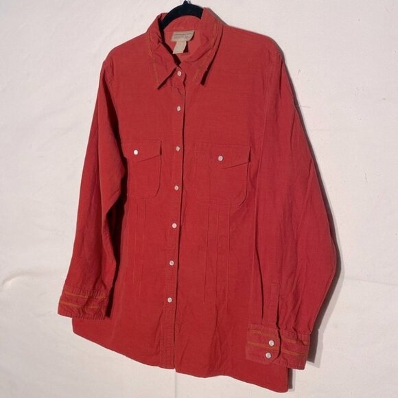 Cotton Ginny Plus Burnt  Orange Corduroy Long Sleeve Top (size S fits like XL) - Picture 1 of 11